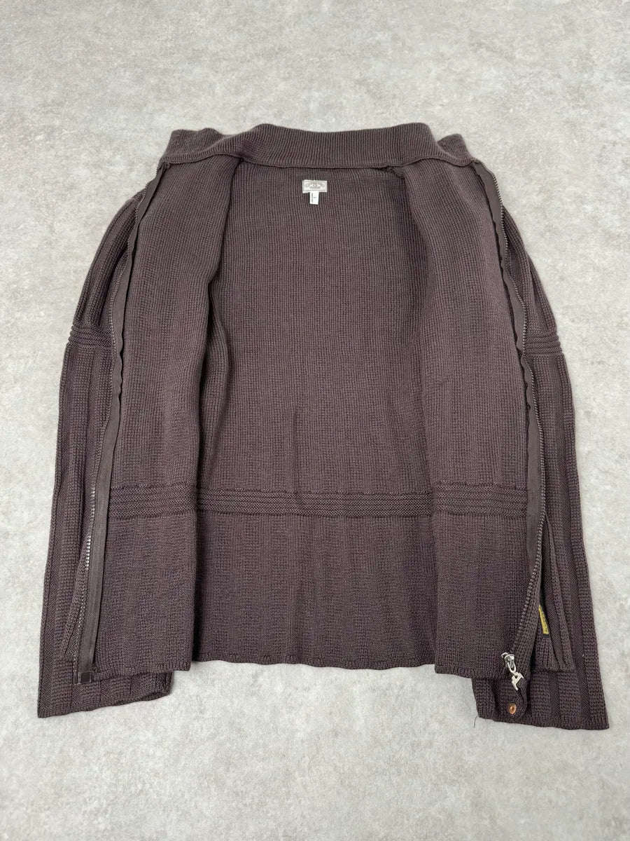 1990s Armani Brown Wool Zip-up Jacket LBPqKqU 6