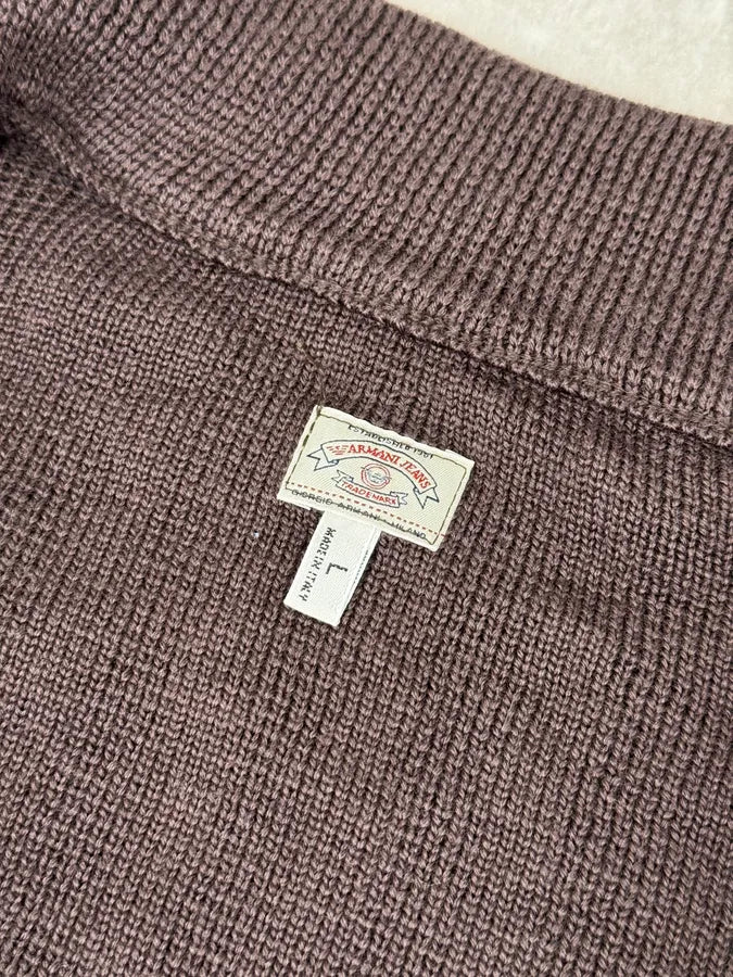 1990s Armani Brown Wool Zip-up Jacket LBPqKqU 7