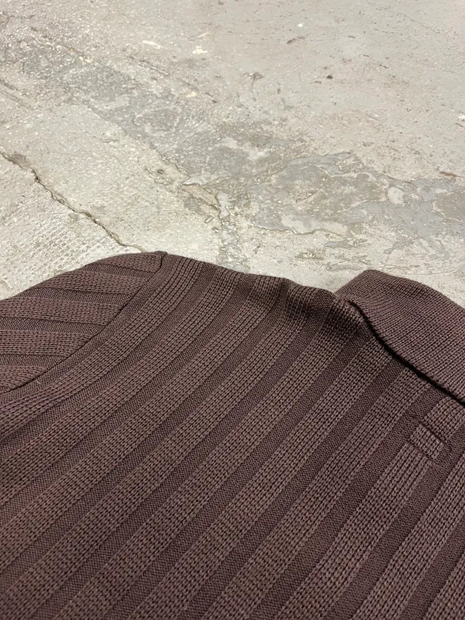 1990s Armani Brown Zip-up Sweater (M) Ydhxbzh 8