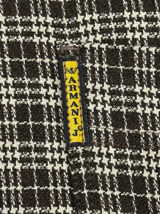 1990s Armani Checkered Khaki Green Shirt FnHCFoK 7