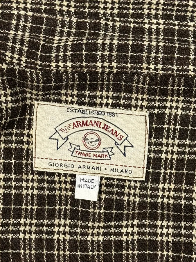 1990s Armani Checkered Khaki Green Shirt FnHCFoK 6