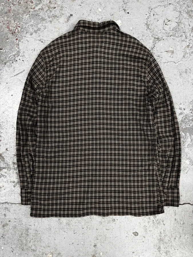 1990s Armani Checkered Khaki Green Shirt FnHCFoK 3