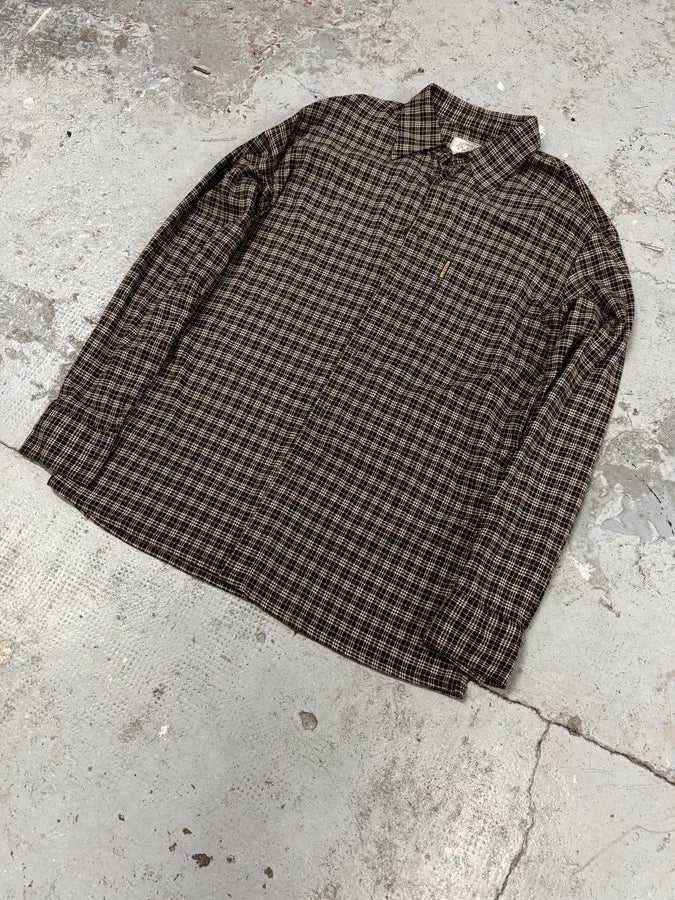 1990s Armani Checkered Khaki Green Shirt FnHCFoK 2