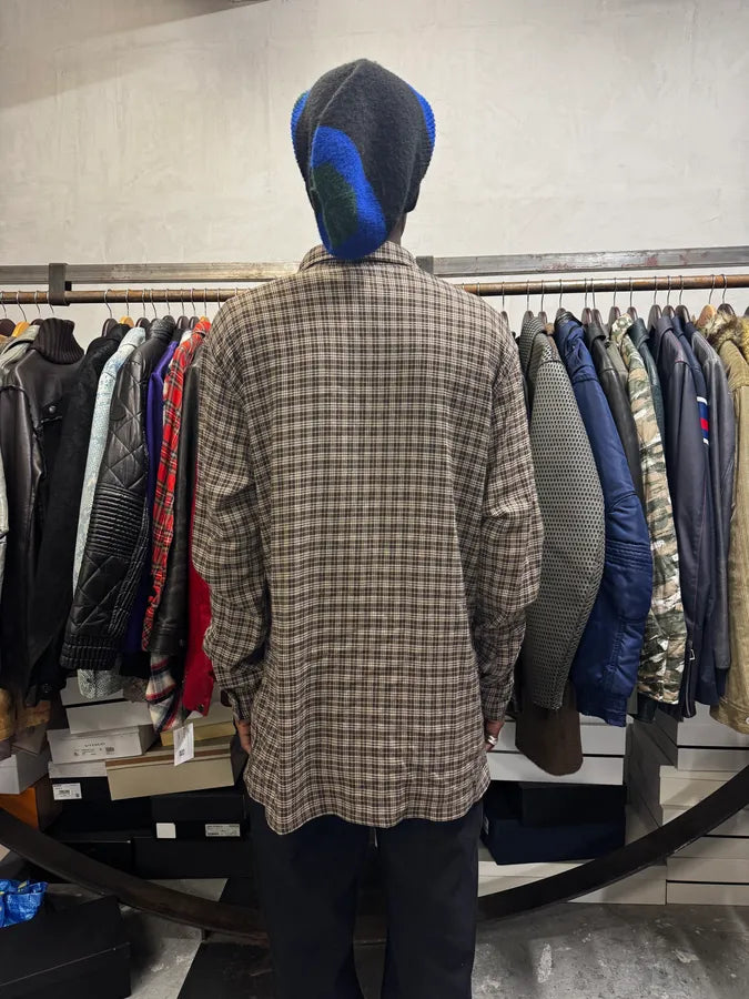 1990s Armani Checkered Khaki Green Shirt FnHCFoK 4