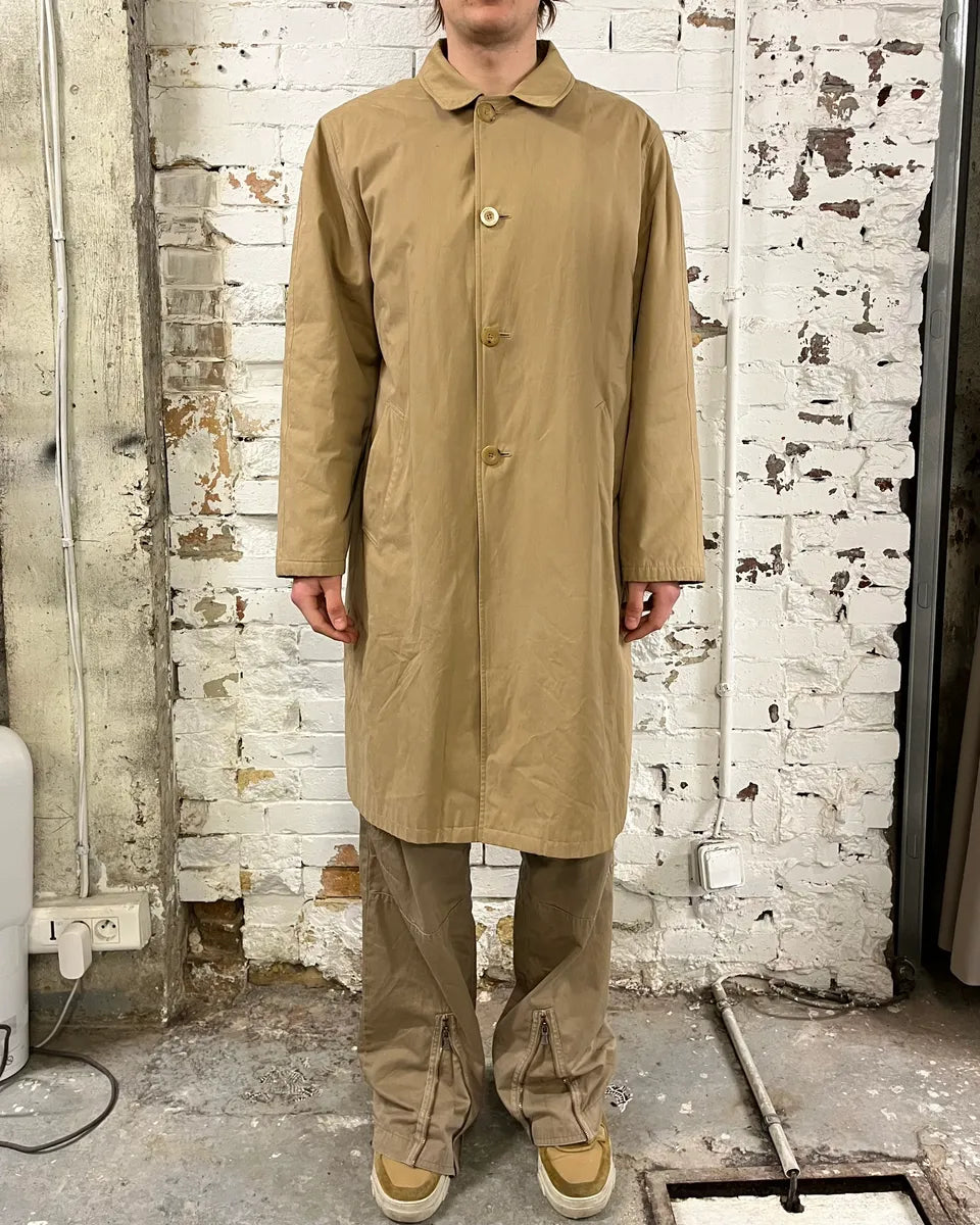 1990s Armani Collezioni Beige Trench Gabardine Coat XeLFxun 1