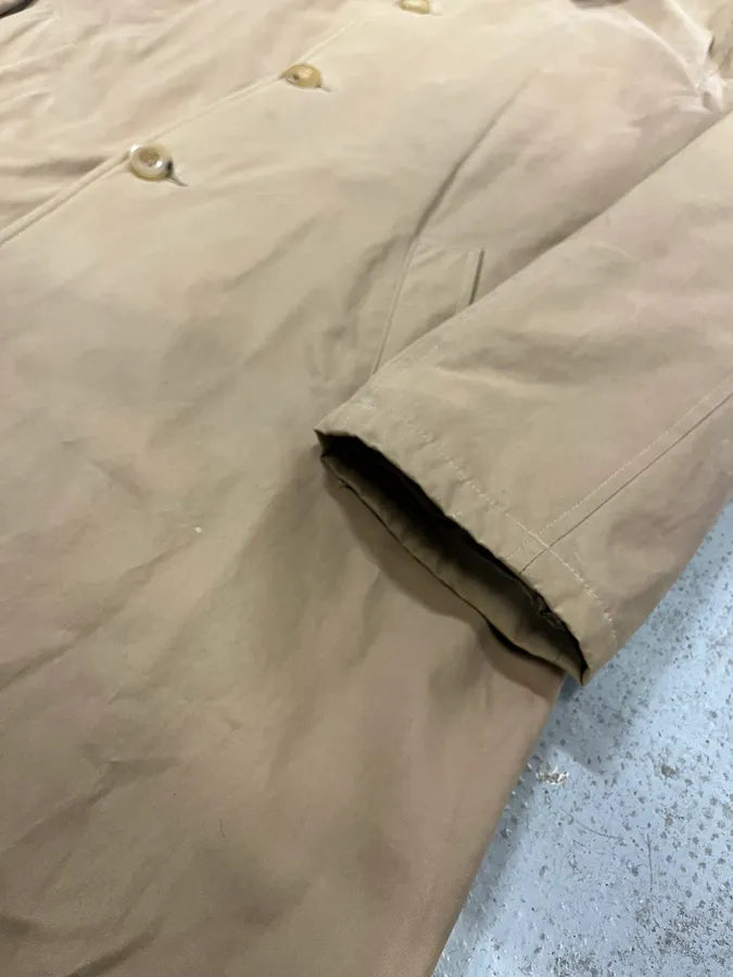1990s Armani Collezioni Beige Trench Gabardine Coat XeLFxun 5