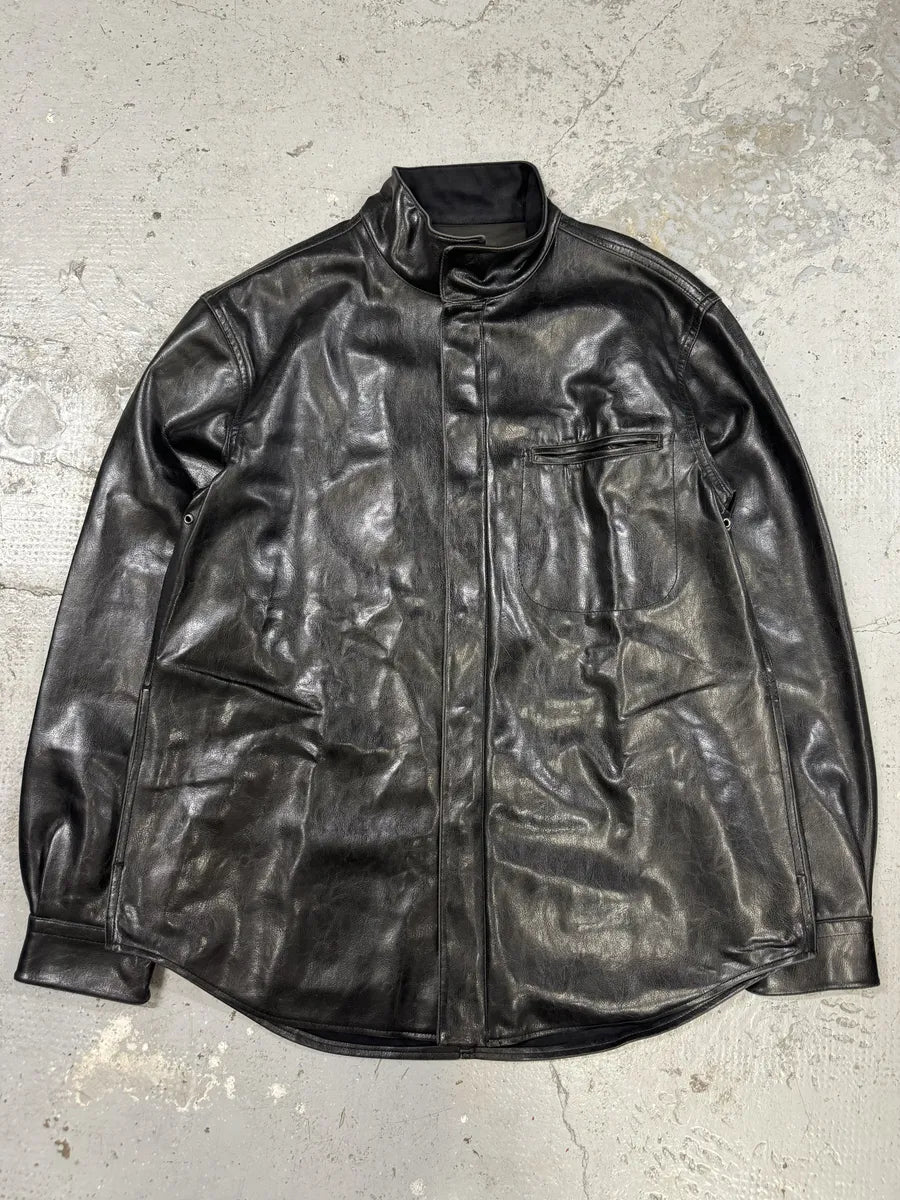 1990s Armani Collezioni Black Premium Leather Samurai Jacket (M/L) FuwPnCh 1