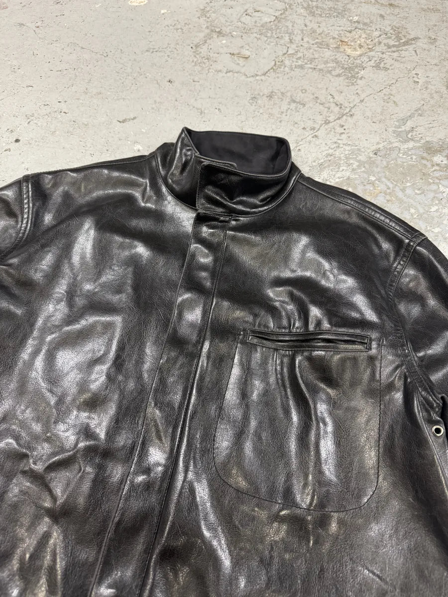 1990s Armani Collezioni Black Premium Leather Samurai Jacket (M/L) FuwPnCh 4