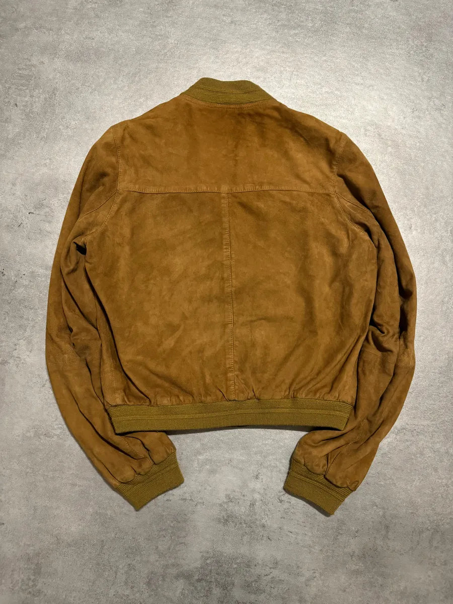1990s Armani Collezioni Camel Leather Jacket CPdmWln 1