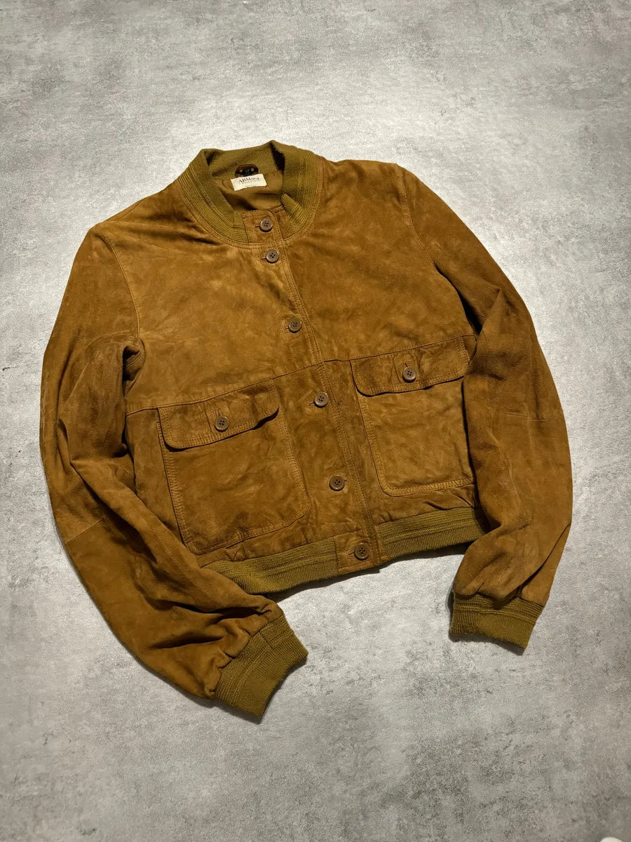 1990s Armani Collezioni Camel Leather Jacket CPdmWln 3