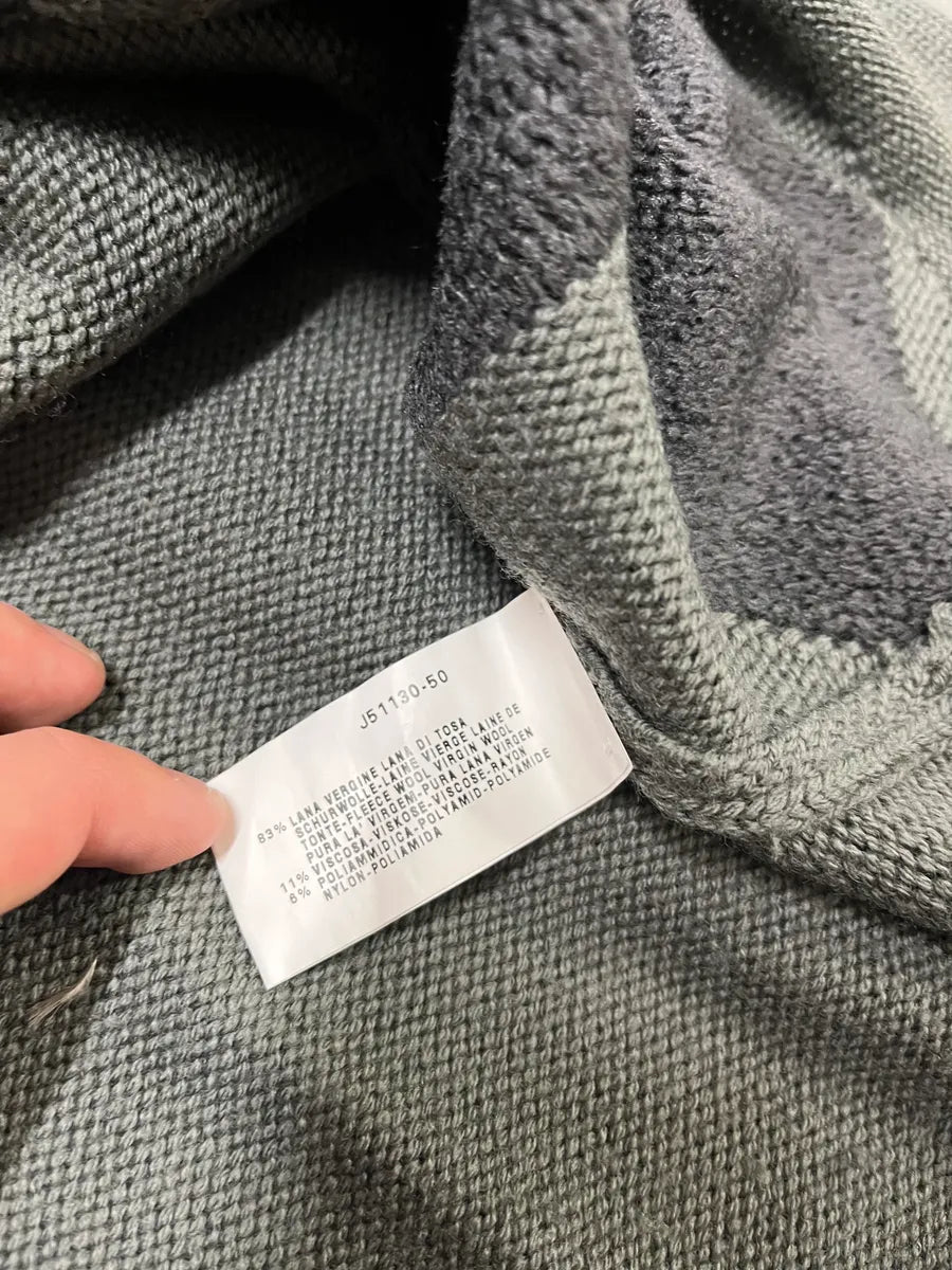 1990s Armani Collezioni Olive Squared Wool Sweater (L) QTpAeTR 10