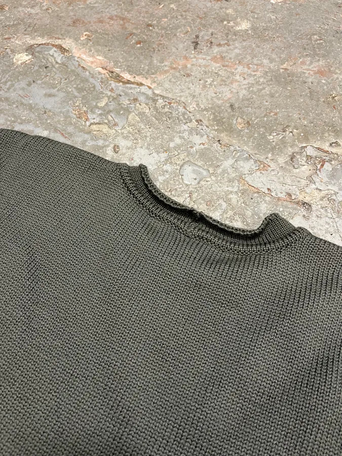 1990s Armani Collezioni Olive Squared Wool Sweater (L) QTpAeTR 9