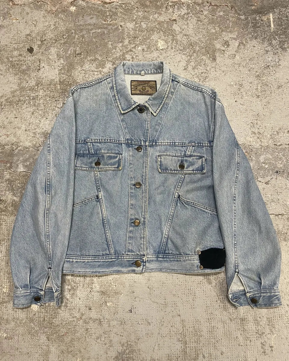 1990s Armani Cropped Blue Cozy Denim Jacket (S/M) JncwBMB 5