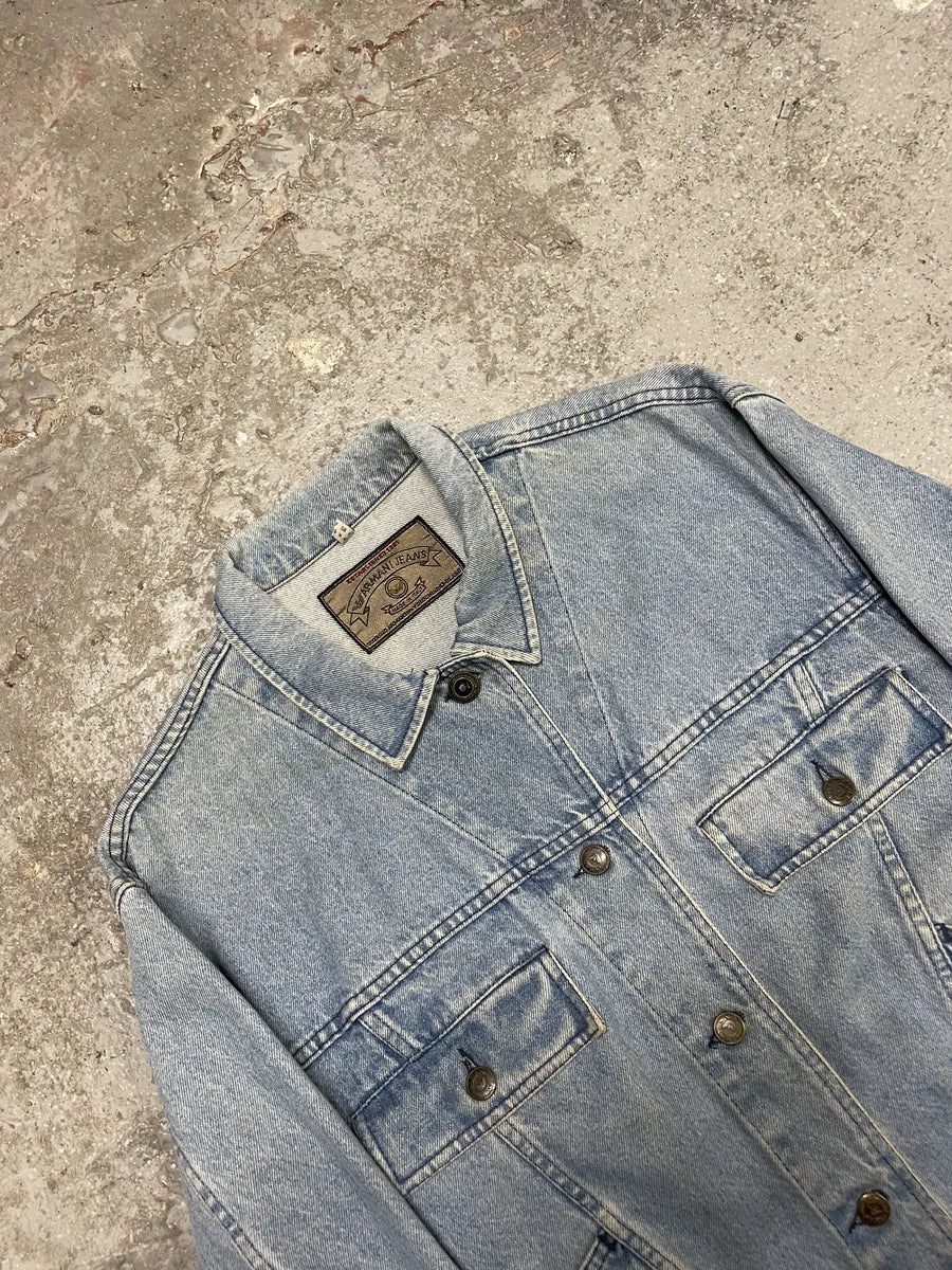 1990s Armani Cropped Blue Cozy Denim Jacket (S/M) JncwBMB 6