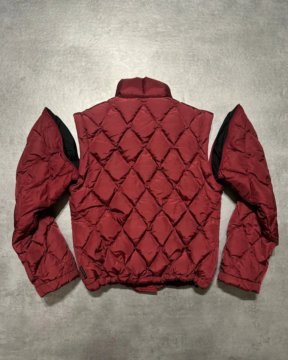 1990s Armani Detachable Arms Light Red Puffer Jacket (XS/S) 0