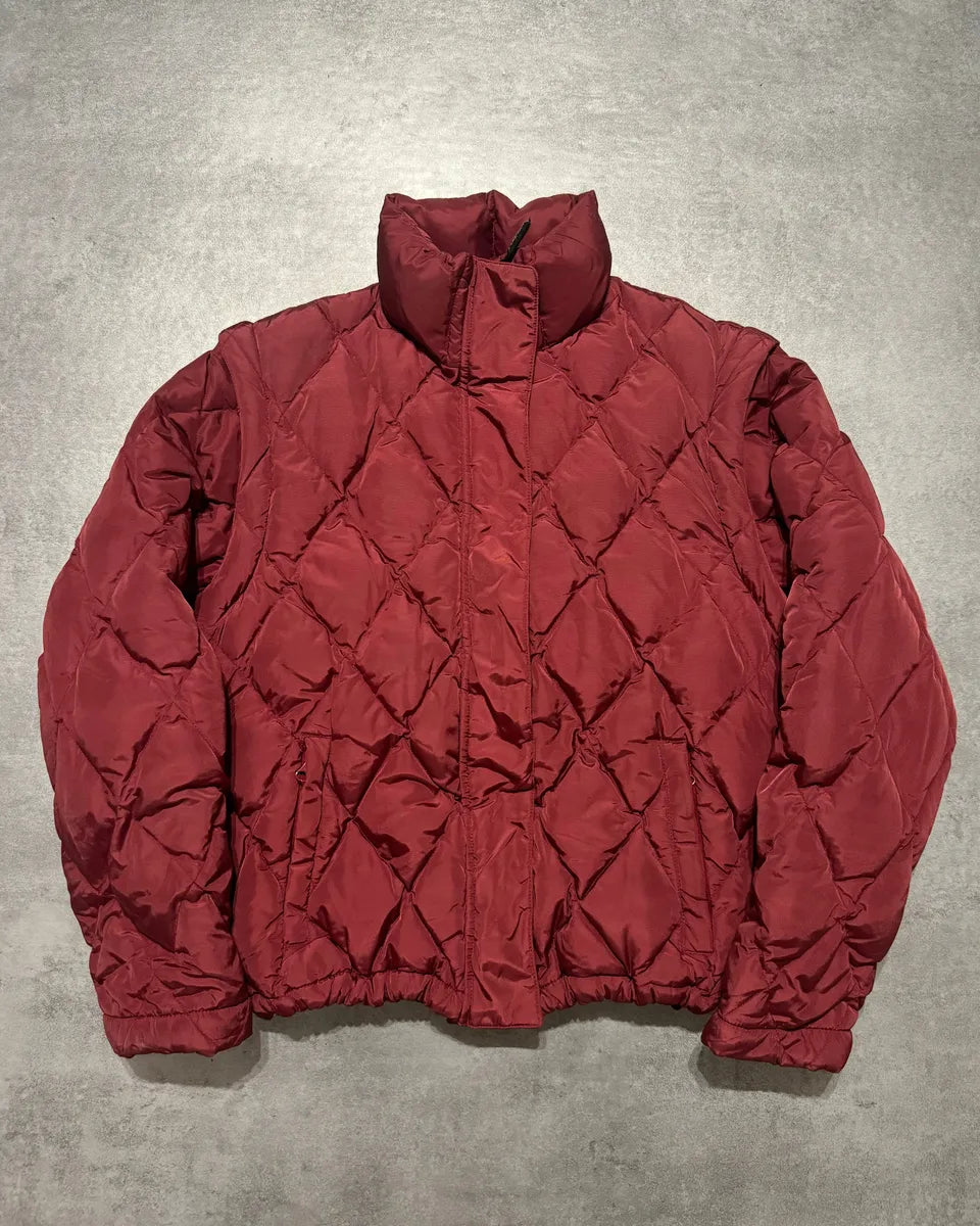 1990s Armani Detachable Arms Light Red Puffer Jacket (XS/S) 11