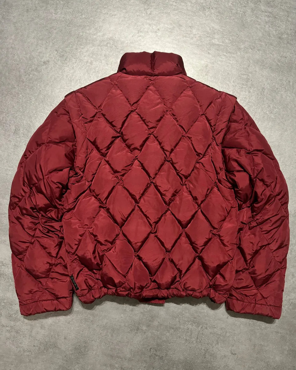 1990s Armani Detachable Arms Light Red Puffer Jacket (XS/S) 4