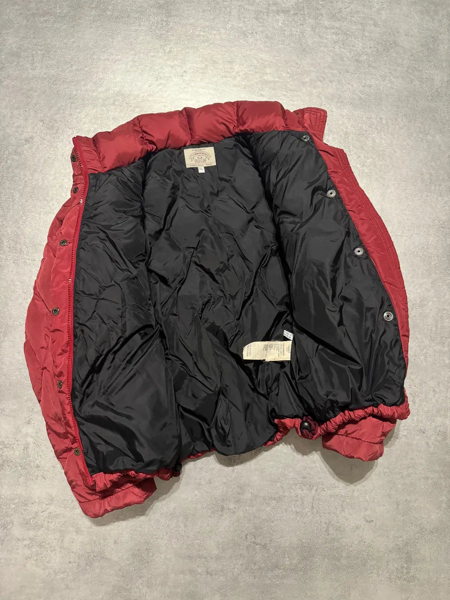 1990s Armani Detachable Arms Light Red Puffer Jacket (XS/S) 5