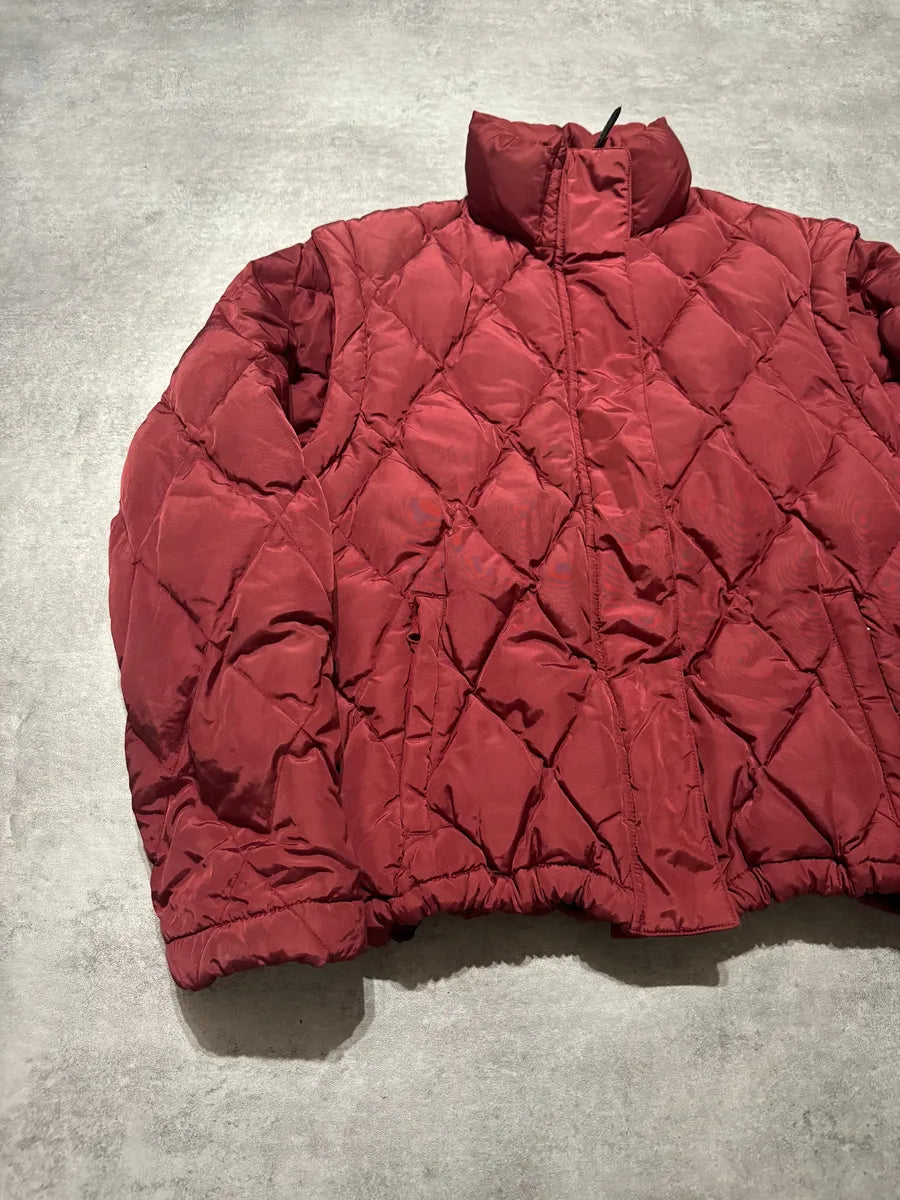 1990s Armani Detachable Arms Light Red Puffer Jacket (XS/S) 9