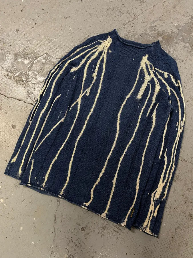 1990s Armani Electric Blue Contemporary Sweater (L) VzIjiTx 3