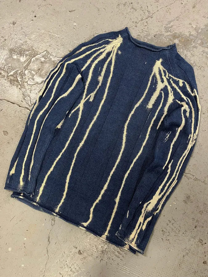 1990s Armani Electric Blue Contemporary Sweater (L) VzIjiTx 4