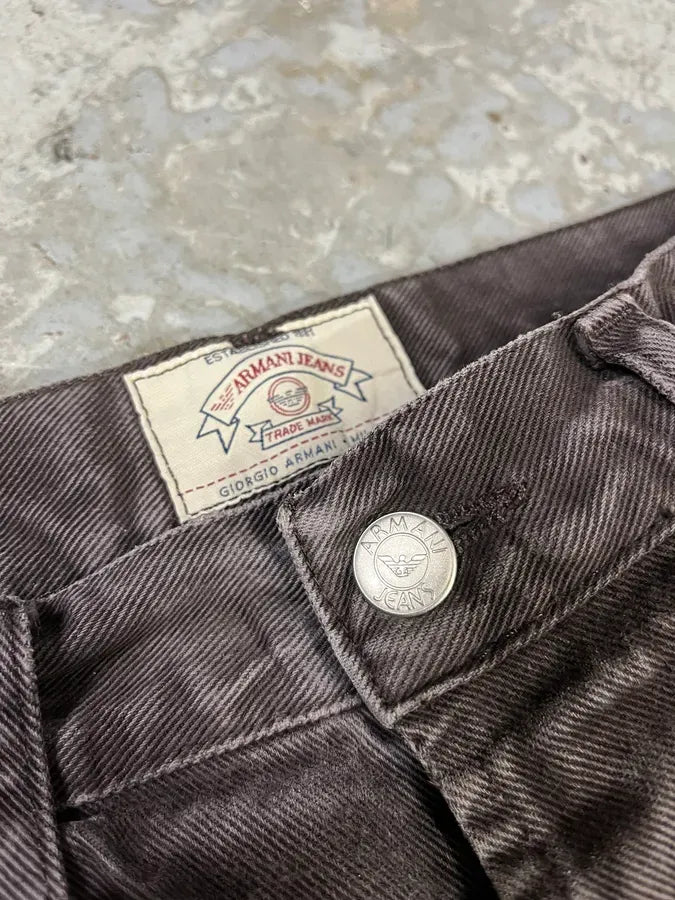 1990s Armani Faded Brown Denim Jeans NgUrUen 8
