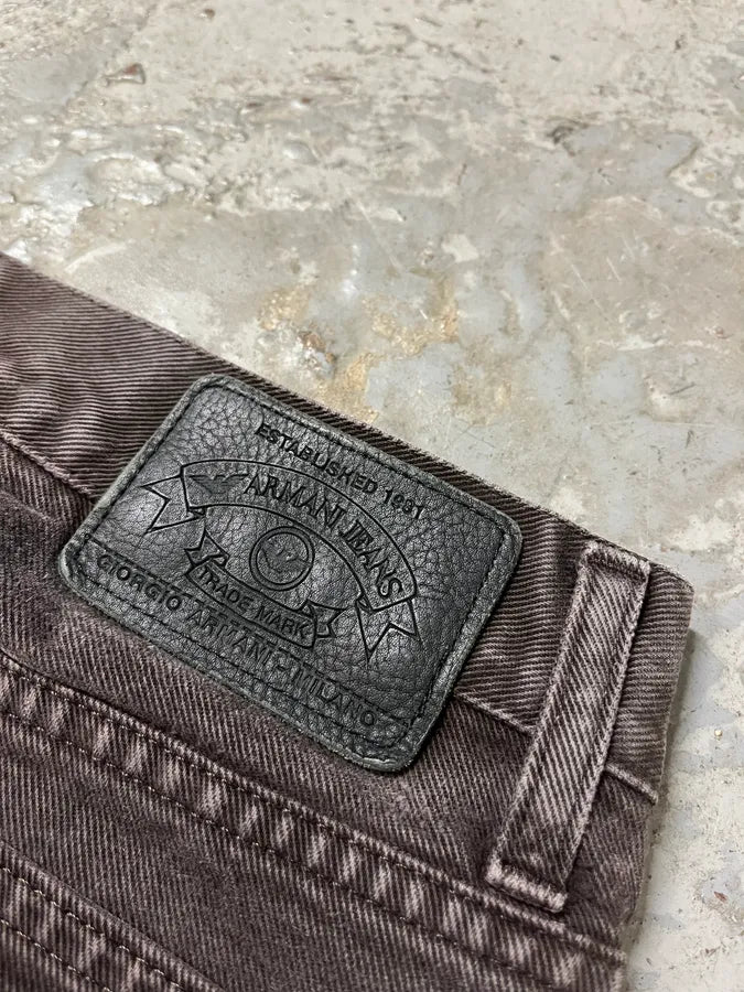 1990s Armani Faded Brown Denim Jeans (M) NgUrUen 5
