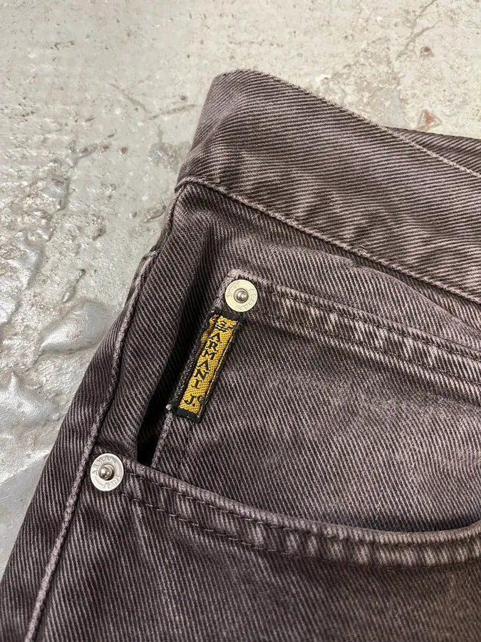 1990s Armani Faded Brown Denim Jeans (M) NgUrUen 6
