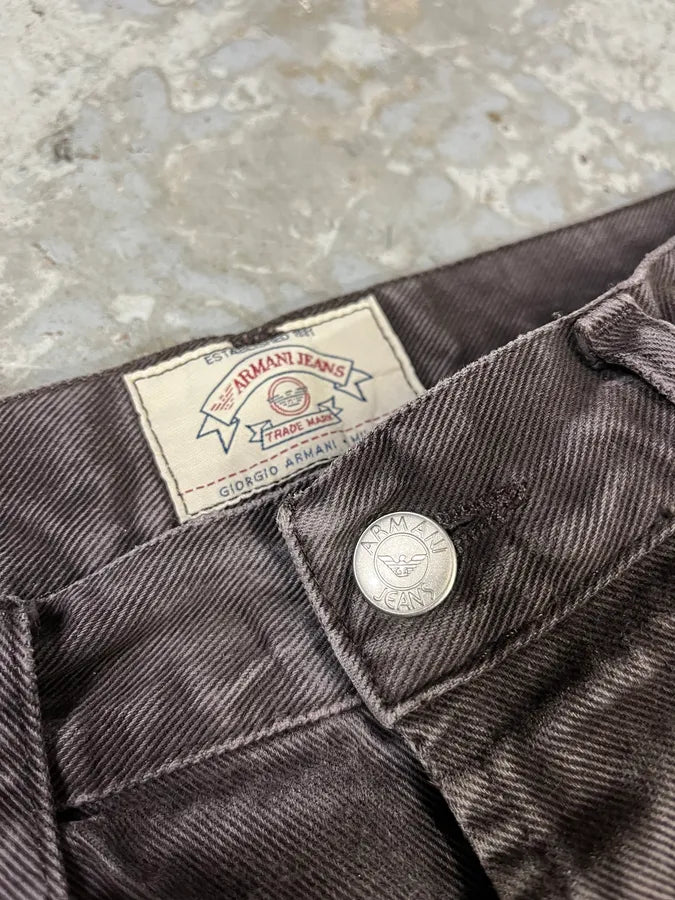 1990s Armani Faded Brown Denim Jeans (M) NgUrUen 8