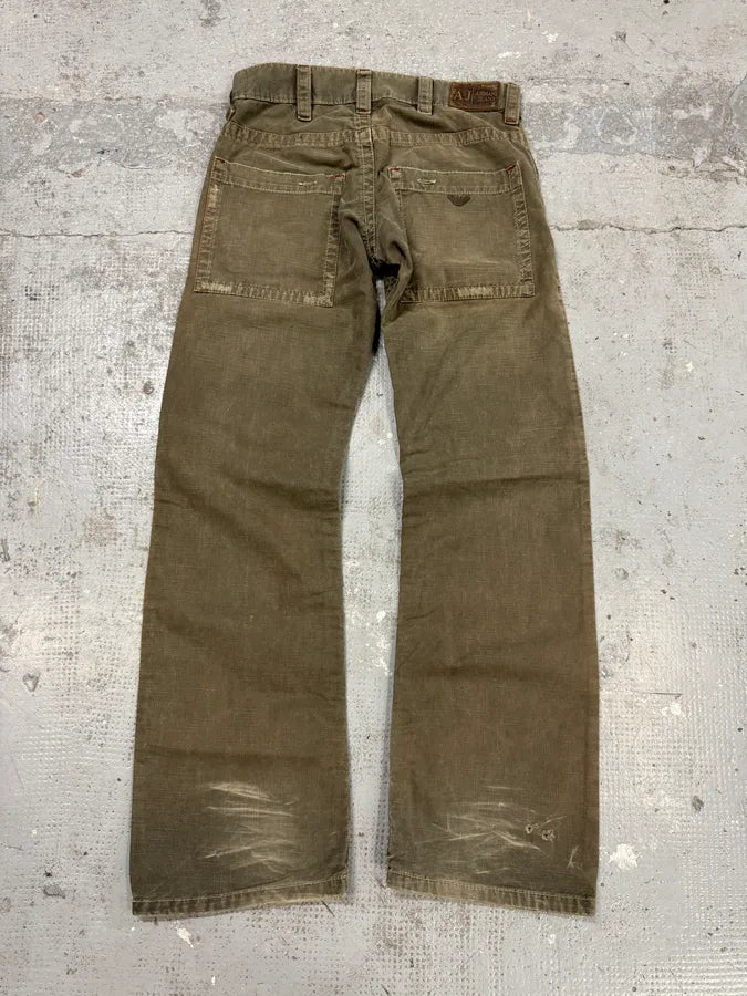 1990s Armani Grey Checked Distressed Pants QyvEnmr 4