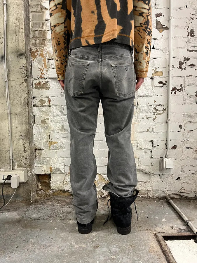 1990s Armani Grey Denim Jeans CQzelyp 3