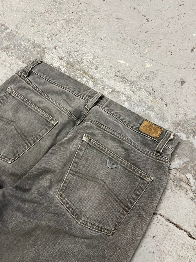 1990s Armani Grey Denim Jeans CQzelyp 8