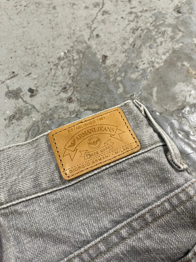 1990s Armani Grey Large Denim Jeans (M) tfSTGyy 10