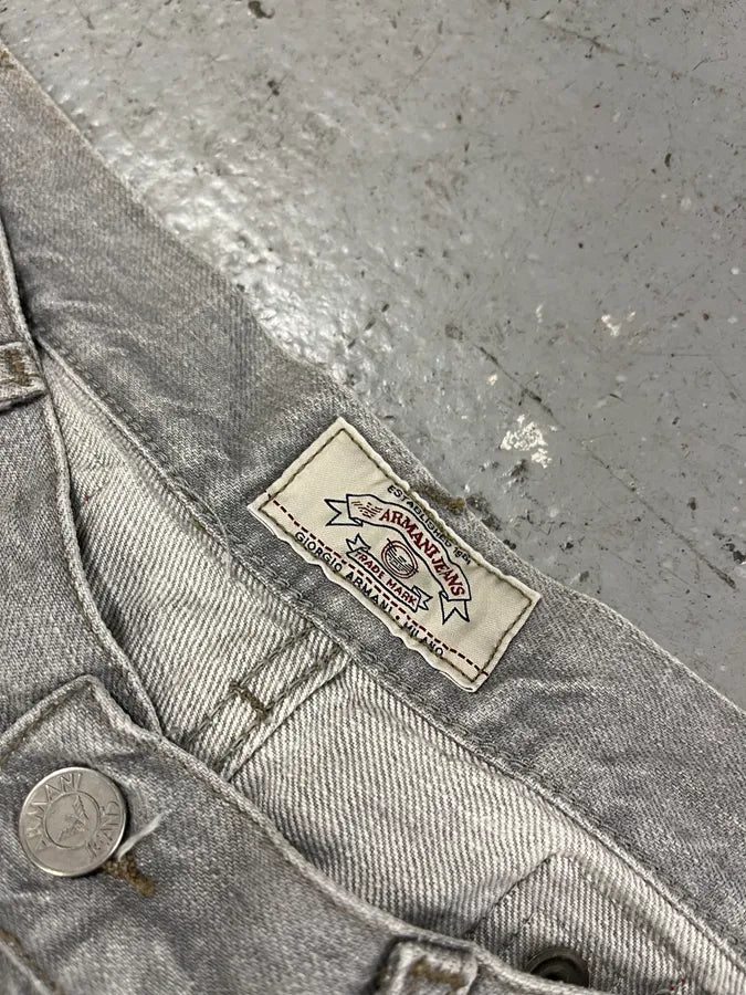 1990s Armani Grey Large Denim Jeans (M) tfSTGyy 12