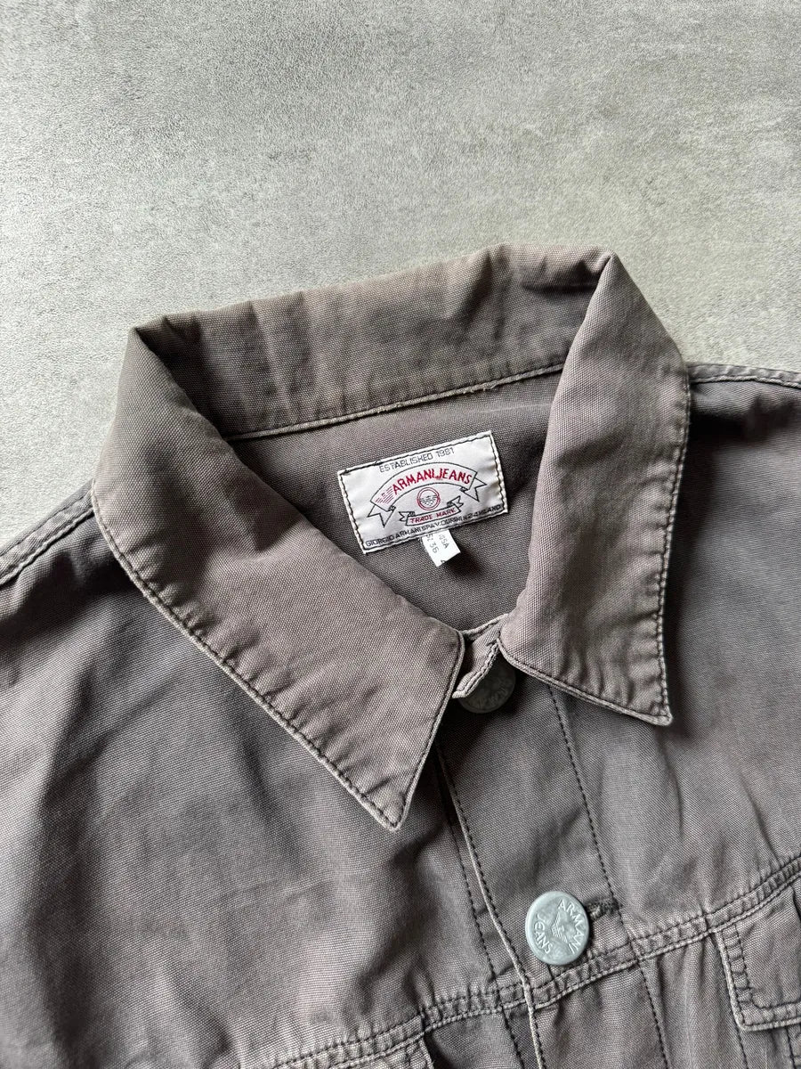 1990s Armani Grey Light Trucker Jacket InoCoxy 5