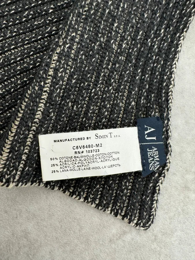 1990s Armani Grey Scarf & Beanie Set FSoWrVo 10