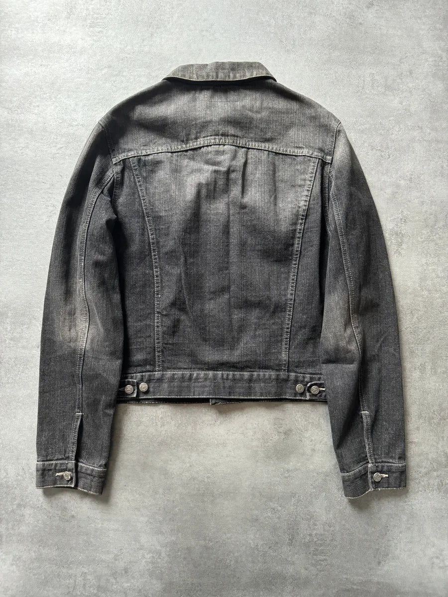 1990s Armani Grey Washed Denim Jacket (L) EsJvuAz 1