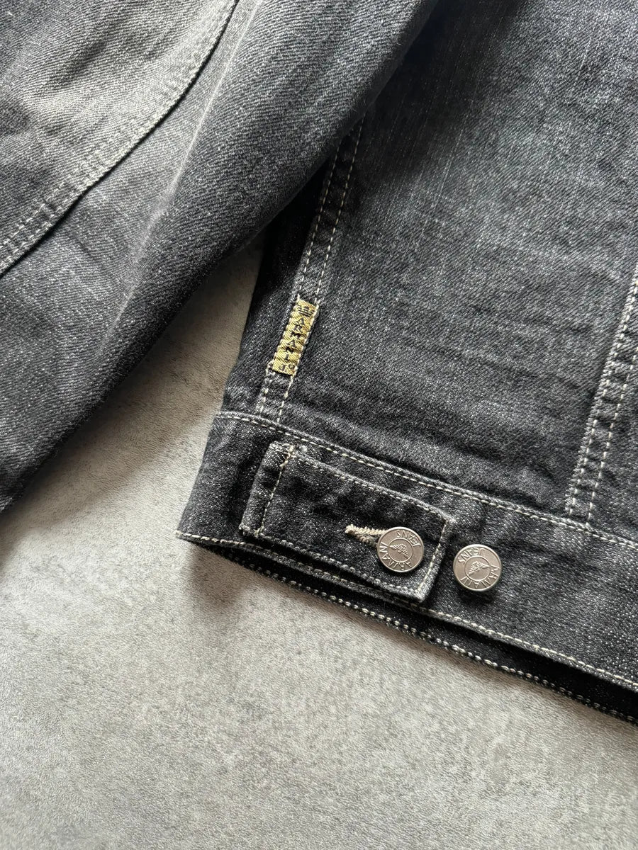 1990s Armani Grey Washed Denim Jacket (L) EsJvuAz 7