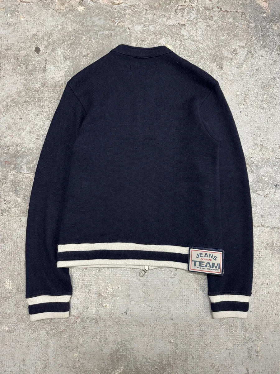 1990s Armani Italian Wool Zip-Up Sweater  (L) 1
