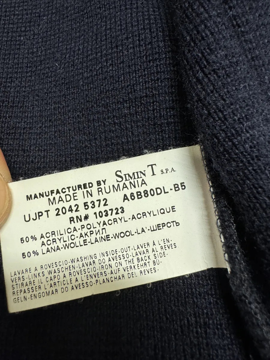 1990s Armani Italian Wool Zip-Up Sweater  (L) 11