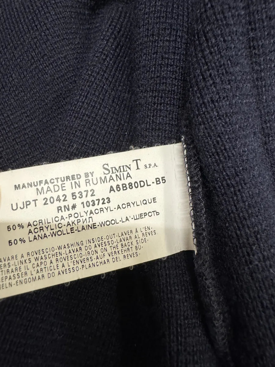 1990s Armani Italian Wool Zip-Up Sweater  (L) 12