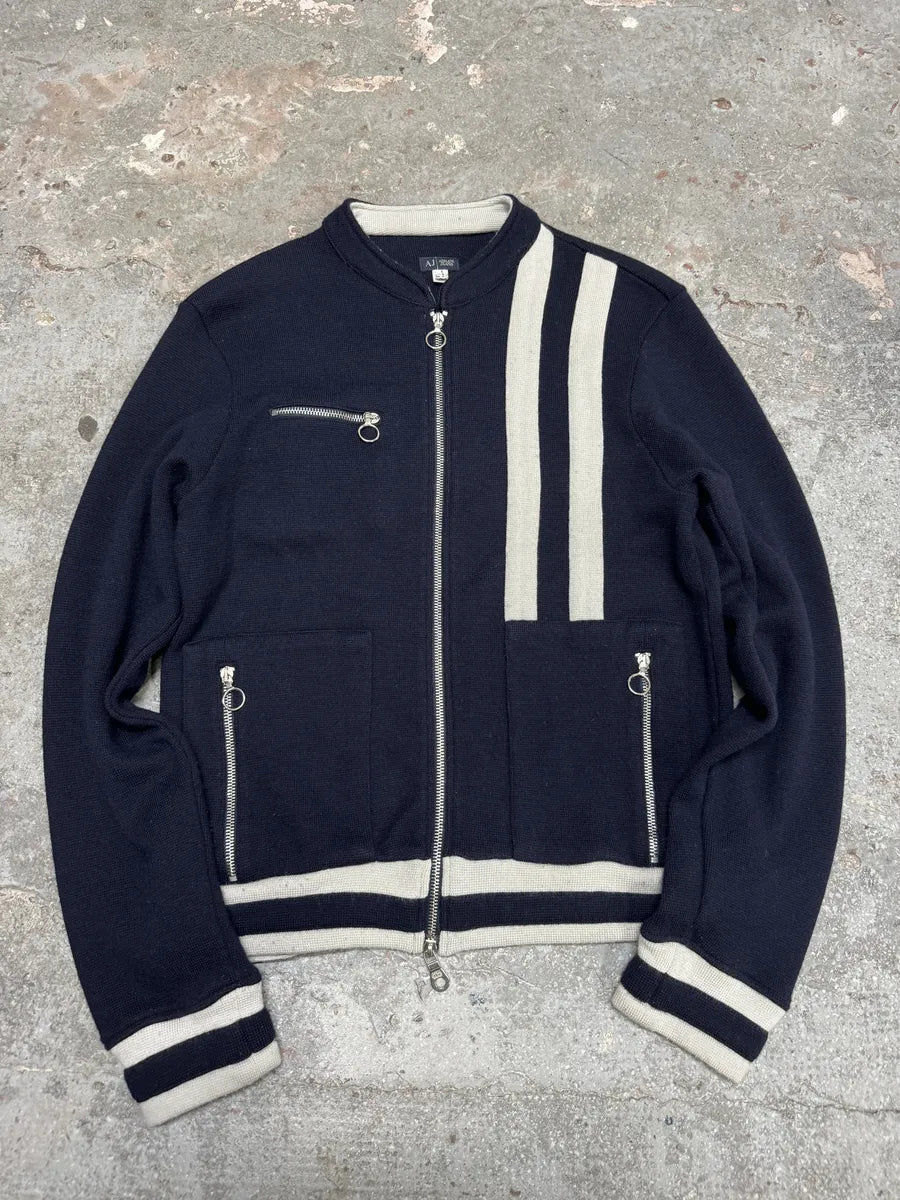 1990s Armani Italian Wool Zip-Up Sweater  (L) 3