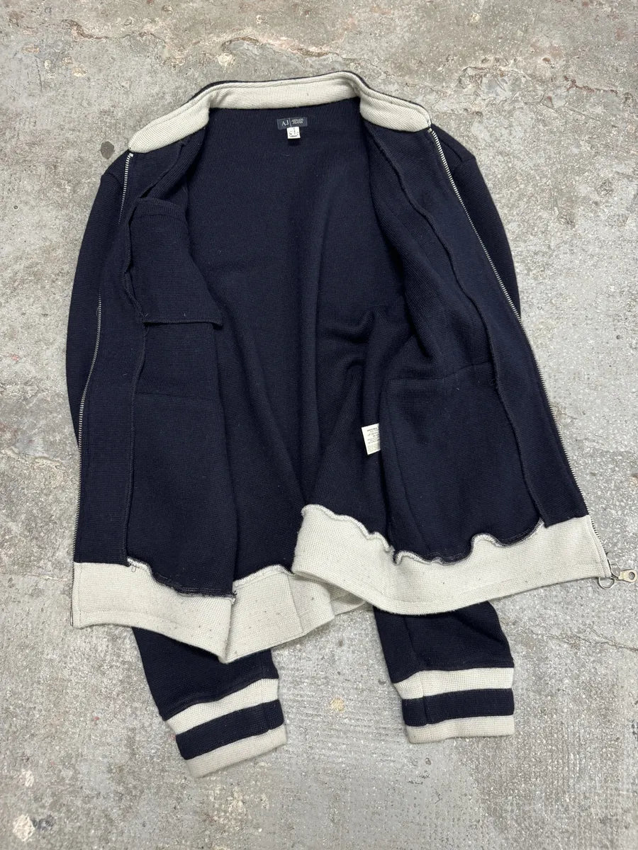 1990s Armani Italian Wool Zip-Up Sweater  (L) 4