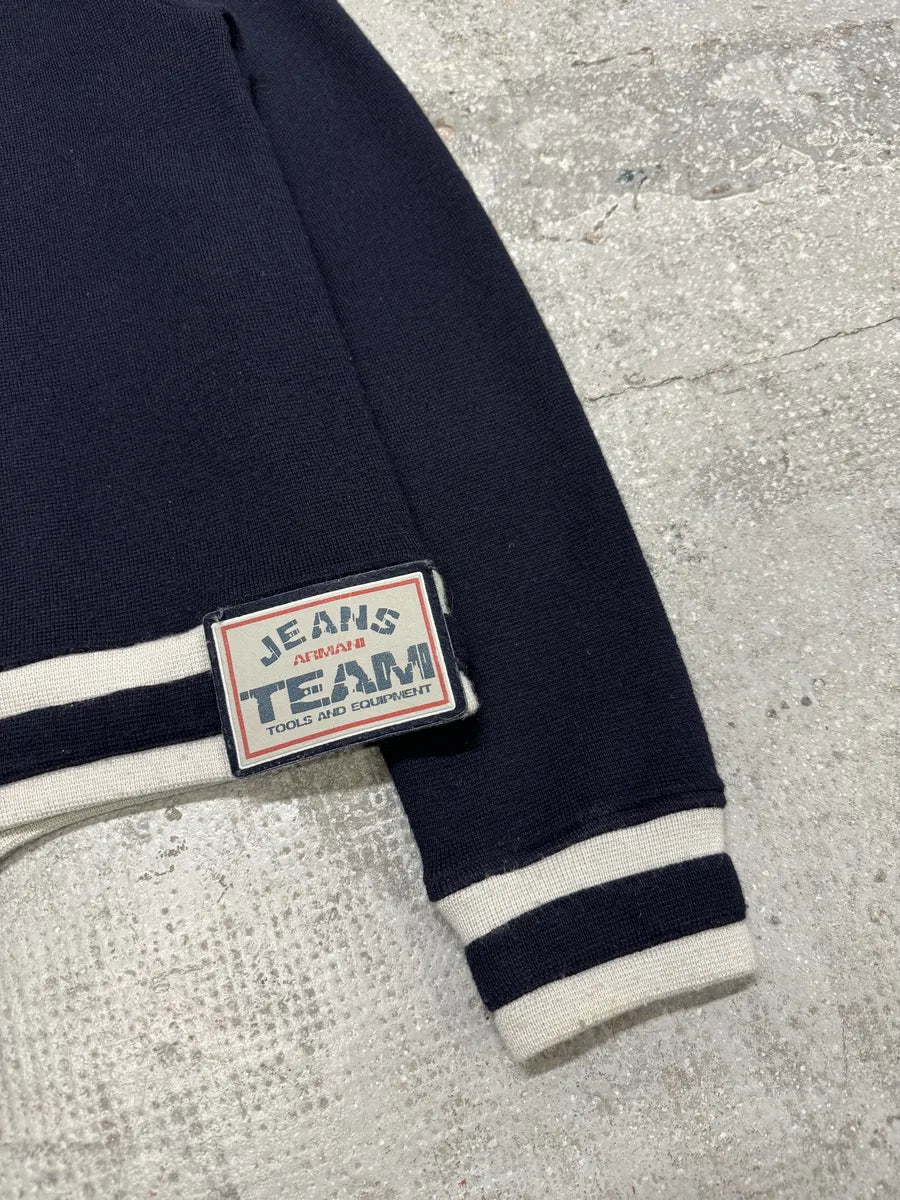 1990s Armani Italian Wool Zip-Up Sweater  (L) 5