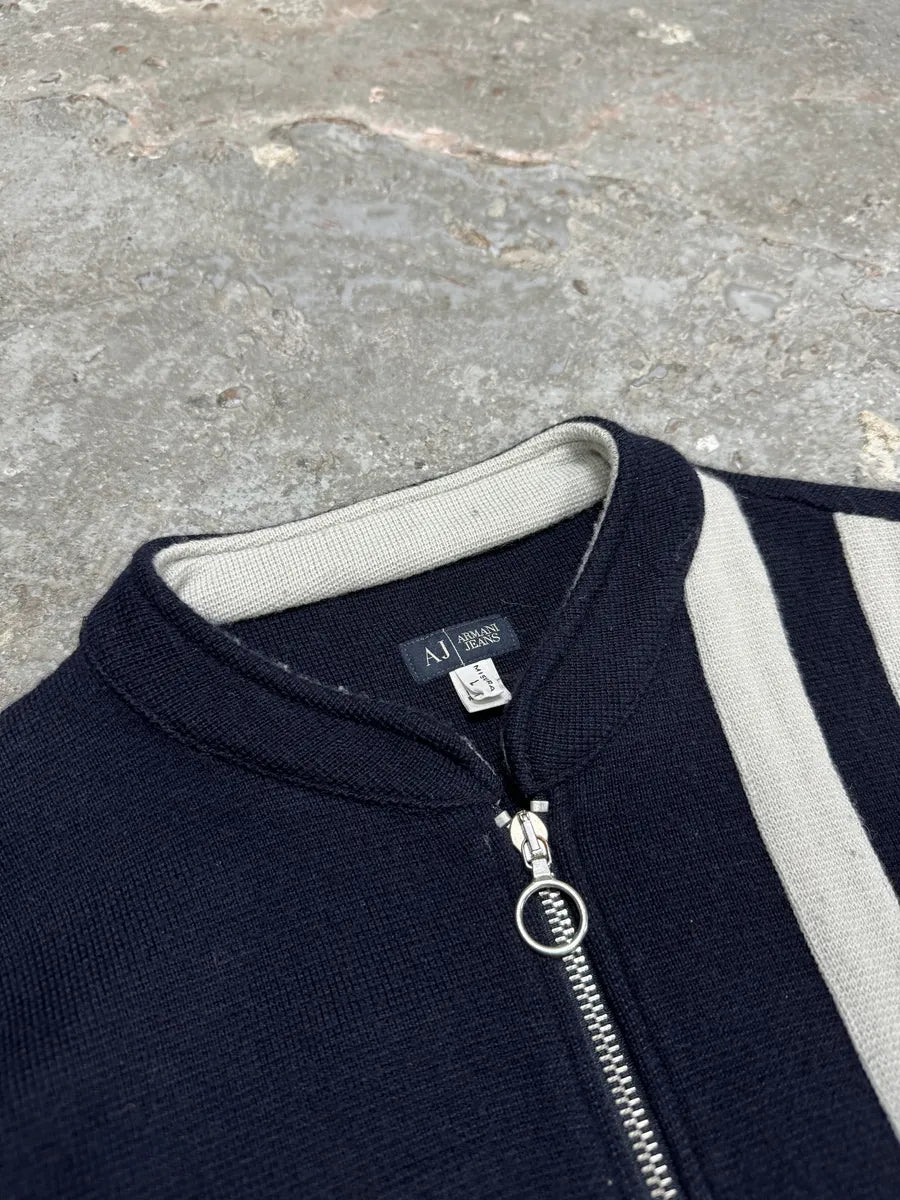 1990s Armani Italian Wool Zip-Up Sweater  (L) 7