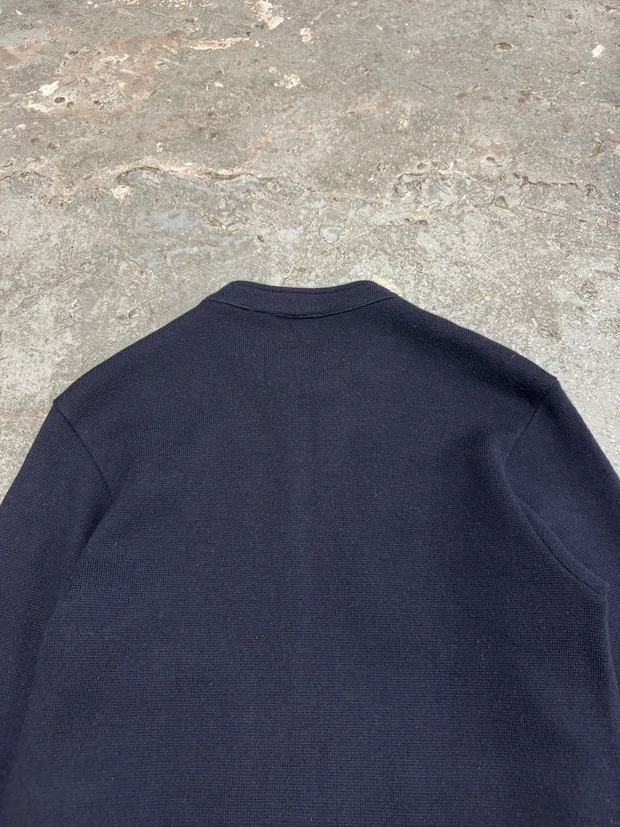 1990s Armani Italian Wool Zip-Up Sweater  (L) 9