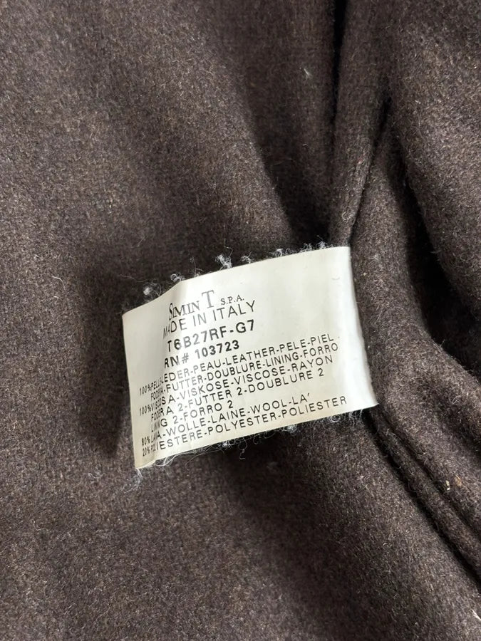 2000s Armani Biker Brown Faded Leather Jacket  uwEWCtr 11