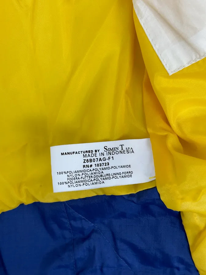 2000s Armani Cream Nylon Yellow Stripe Windbreaker Jacket AwdEaNp 11