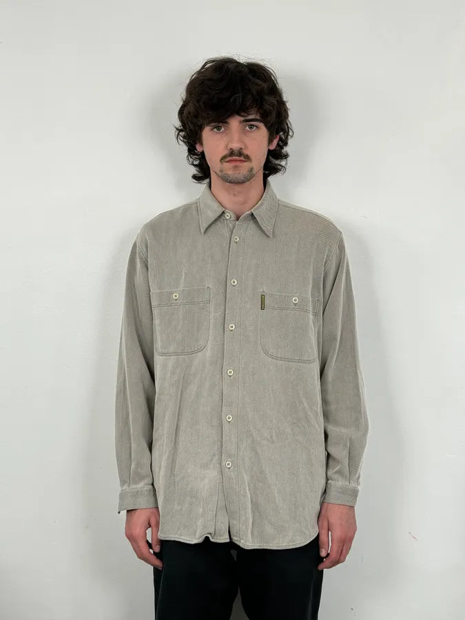 1990s Armani Khaki Grey Shirt ZBsFuiM 1