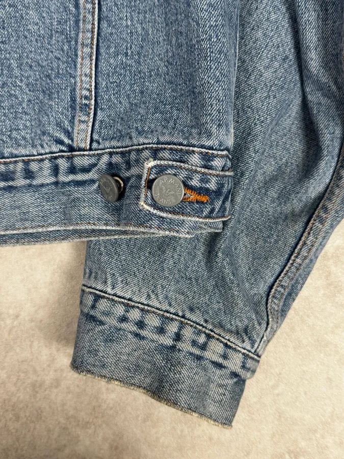 1990s Armani Light Blue Denim Jacket YgdxjSU 8